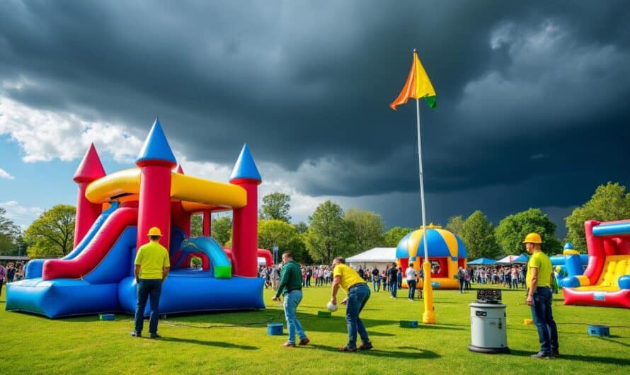 LStructures gonflables et météo : comment anticiper les risques et sécuriser une journée d’animation